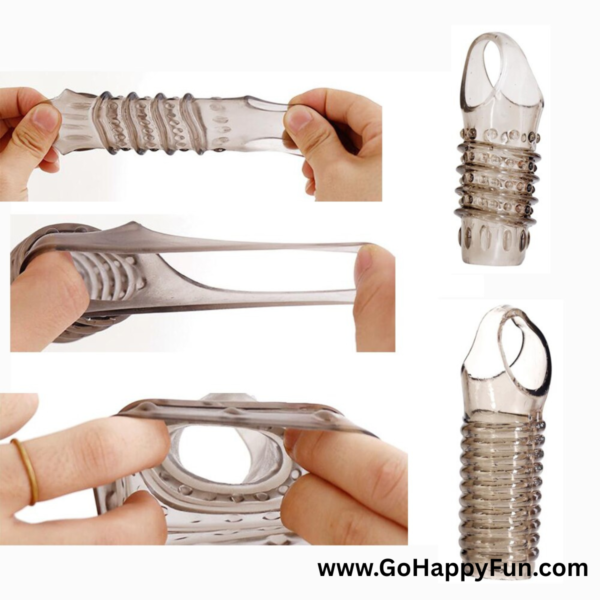 Alat Pijat Penahan Ejakulasi Dini Relaksasi Pria Kondom Sambung Bergerigi - HAYA