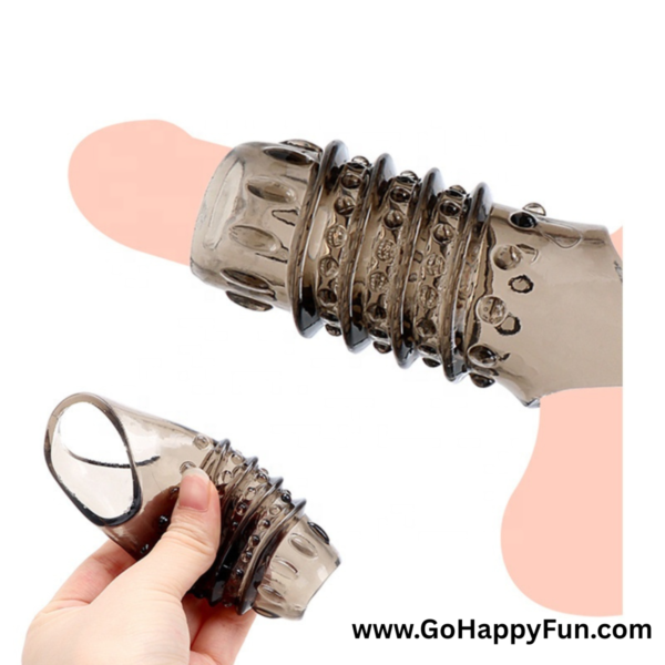 Alat Pijat Penahan Ejakulasi Dini Relaksasi Pria Kondom Sambung Bergerigi - HAYA