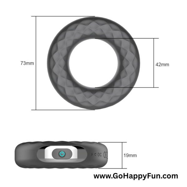 Cock Ring Relaksasi Pijat Elektrik Pria Vibrator Silicone Getar - DIAZ