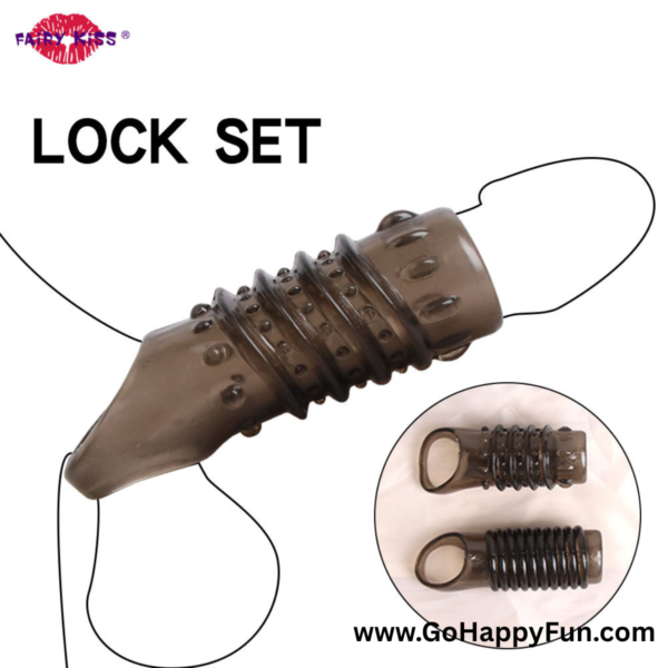 Alat Pijat Penahan Ejakulasi Dini Relaksasi Pria Kondom Sambung Bergerigi - HAYA