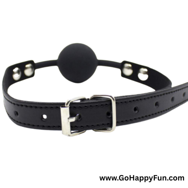 Aksesoris BDSM Penutup Mulut Ball Mouth Gag Silicone Hitam - IZHUMI