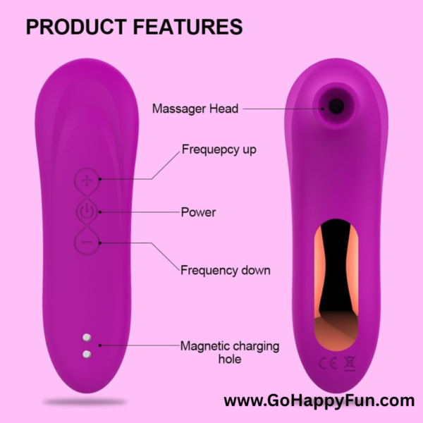 Alat Pijat Tubuh Elektrik Suction Vibrator Hisap - Purple - JUNKO