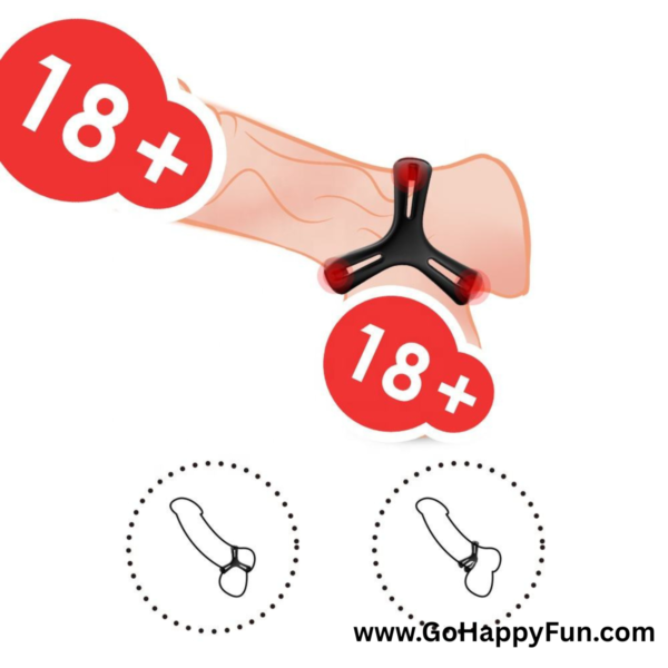 Ring Elastis Penahan Ejakulasi Dini Pria Reuseable 3 Lubang - YUKUI