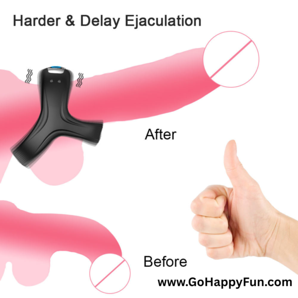 Cock Ring Vibrator Penahan Ejakulasi Dini Pria 10 Mode Getar - ZUKASY