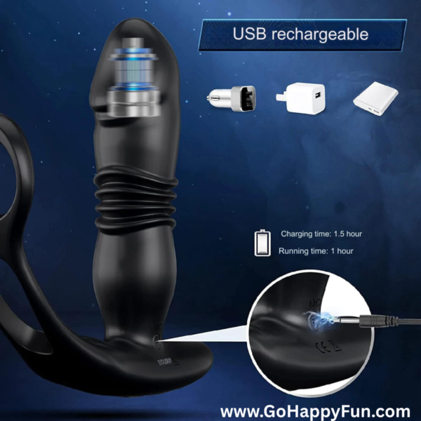 Vibrator Anal prostate Maju Mundur Elektrik USB Bluetooth Untuk Pria - SEAN