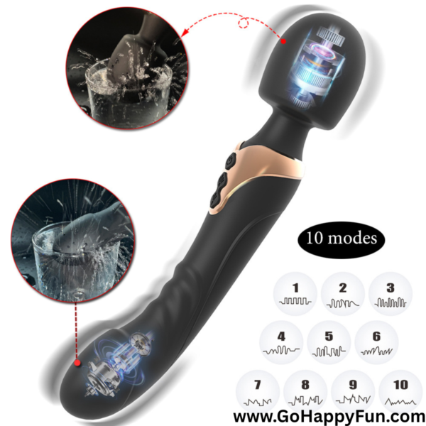 Vibrator Stick Alat Pijat Tubuh Elektrik 10 Modes USB Waterproof - TAMA