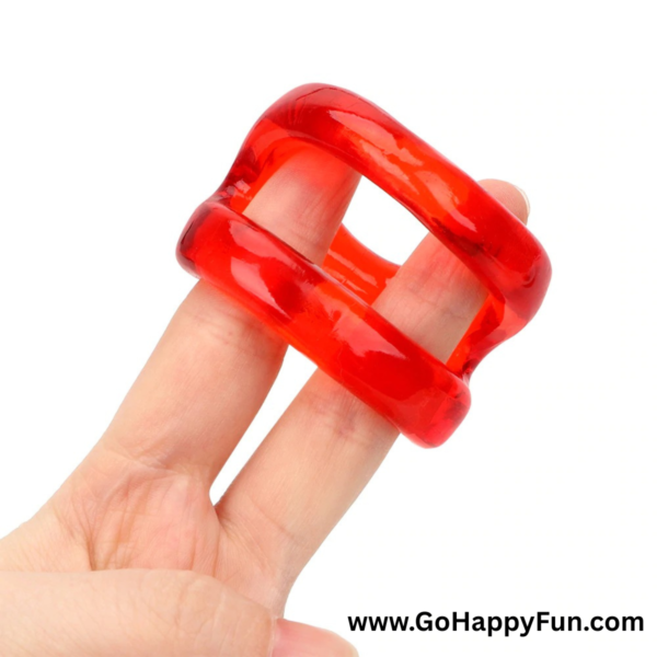 Ring Cock 2 Lubang Elastis Penahan Ejakulasi Dini Pria Reuseable Ring - IKOKY