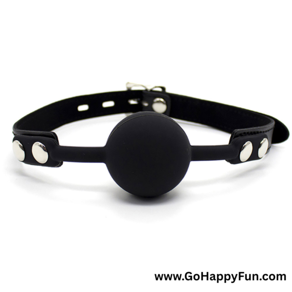Aksesoris BDSM Penutup Mulut Ball Mouth Gag Silicone Hitam - IZHUMI