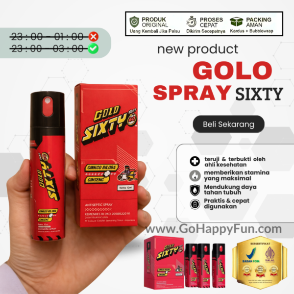 Suplemen Vitalitas Pria Herbal GOLO Sixty Spray 10ml Cocoa Harga 1 Pcs Original BPOM Halal - GOLO SP