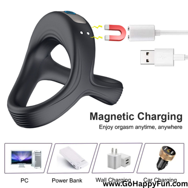 Cock Ring Vibrator Penahan Ejakulasi Dini Pria 10 Mode Getar - ZUKASY