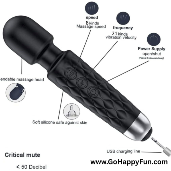 Alat Pijat Tubuh Elektrik Powerful Vibrator Magic Wand 21 Mode - MAXIM