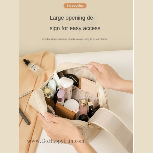 Tas Travel Make Up Organizer Toiletry Bag PU Leather - LEONA