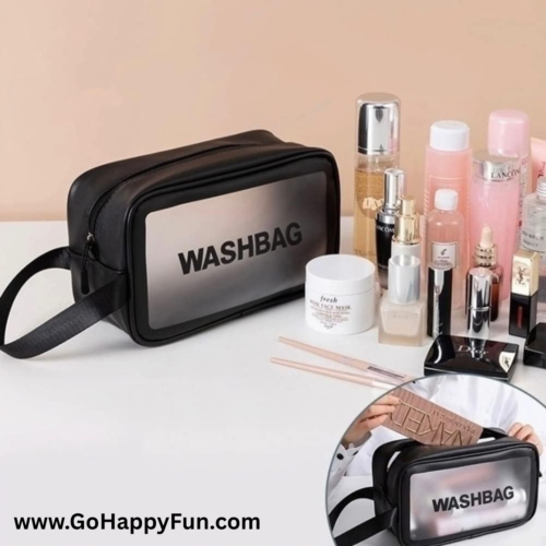 Tas Kosmetik Alat Make Up Portable Pouch Korean PVC Size M Waterproof - WASH