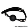 Aksesoris BDSM Penutup Mulut Ball Mouth Gag Silicone Hitam - IZHUMI
