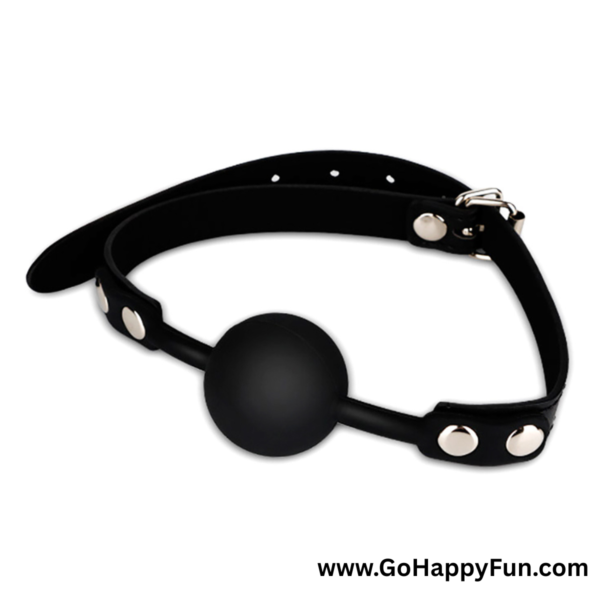 Aksesoris BDSM Penutup Mulut Ball Mouth Gag Silicone Hitam - IZHUMI
