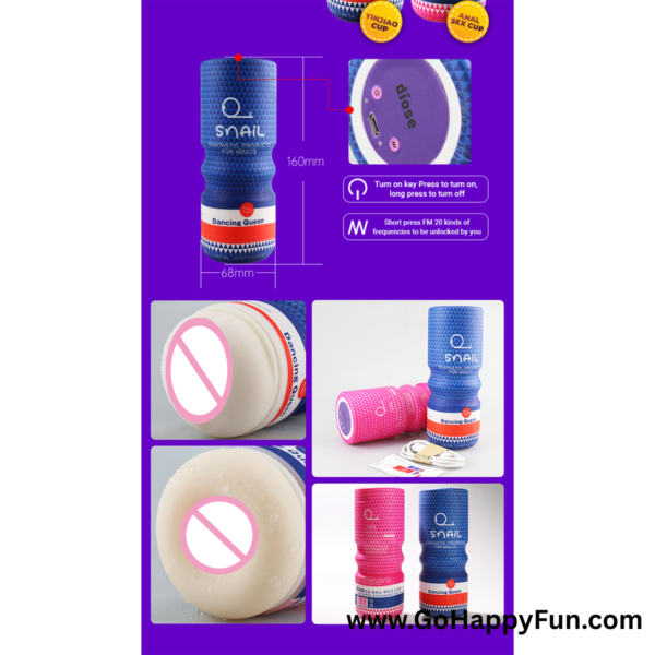 Vibrator Elektrik Diose Snail Cup Dancing Qween Pink Anal Masturbation Untuk Pria Free Pelumas - SHUJI PK