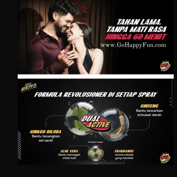 Suplemen Vitalitas Pria Herbal GOLO Sixty Spray 10ml Cocoa Harga 1 Pcs Original BPOM Halal - GOLO SP