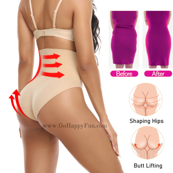 Celana Dalam Korset Wanita Seamless Shaper High Waist Panties Beige - MEIMEI BG