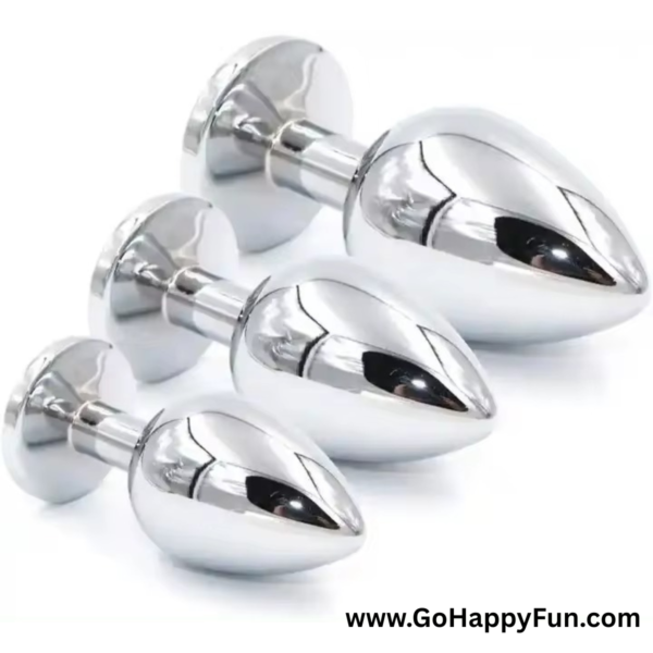 Plug Anal Alat Pijat Tubuh Pria Wanita Aluminium Alloy Plug 3 PCS - RUNYU