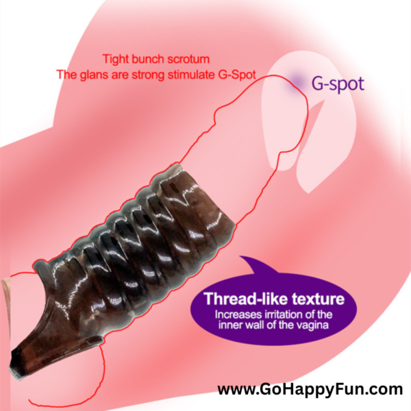 Kondom Sambung Alat Pijat Penahan Ejakulasi Dini Relaksasi Pria - HAIMA