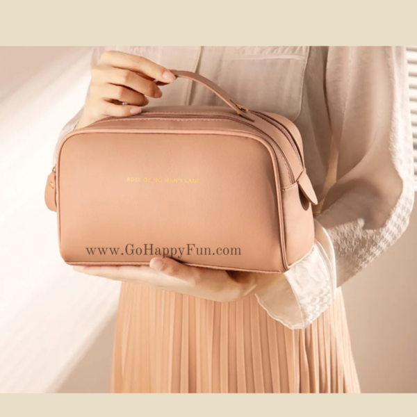 Tas Travel Make Up Organizer Toiletry Bag PU Leather - LEONA