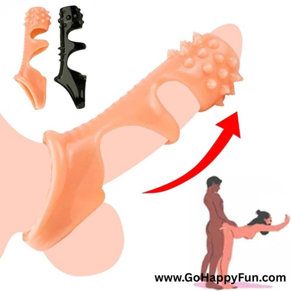 Kondom Sambung Gerigi Alat Pijat Penahan Ejakulasi Dini Relaksasi Pria - PAQIN