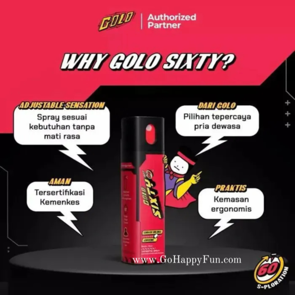 Suplemen Vitalitas Pria Herbal GOLO Sixty Spray 10ml Cocoa Harga 1 Pcs Original BPOM Halal - GOLO SP