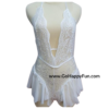 www.GoHappyFun.com (3) Lingerie Sexy Dress Putih Cantik Babydoll Baju Tidur Seksi Tipis Transparan BodySuit TANIA